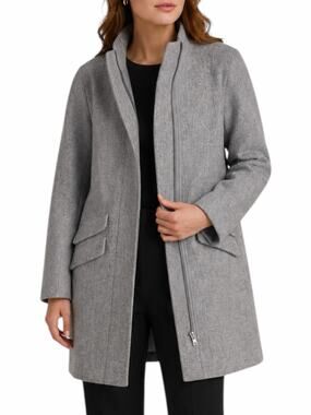 J. Crew Cocoon Coat in Italian Stadium Cloth Wool Blend Gray Size 2